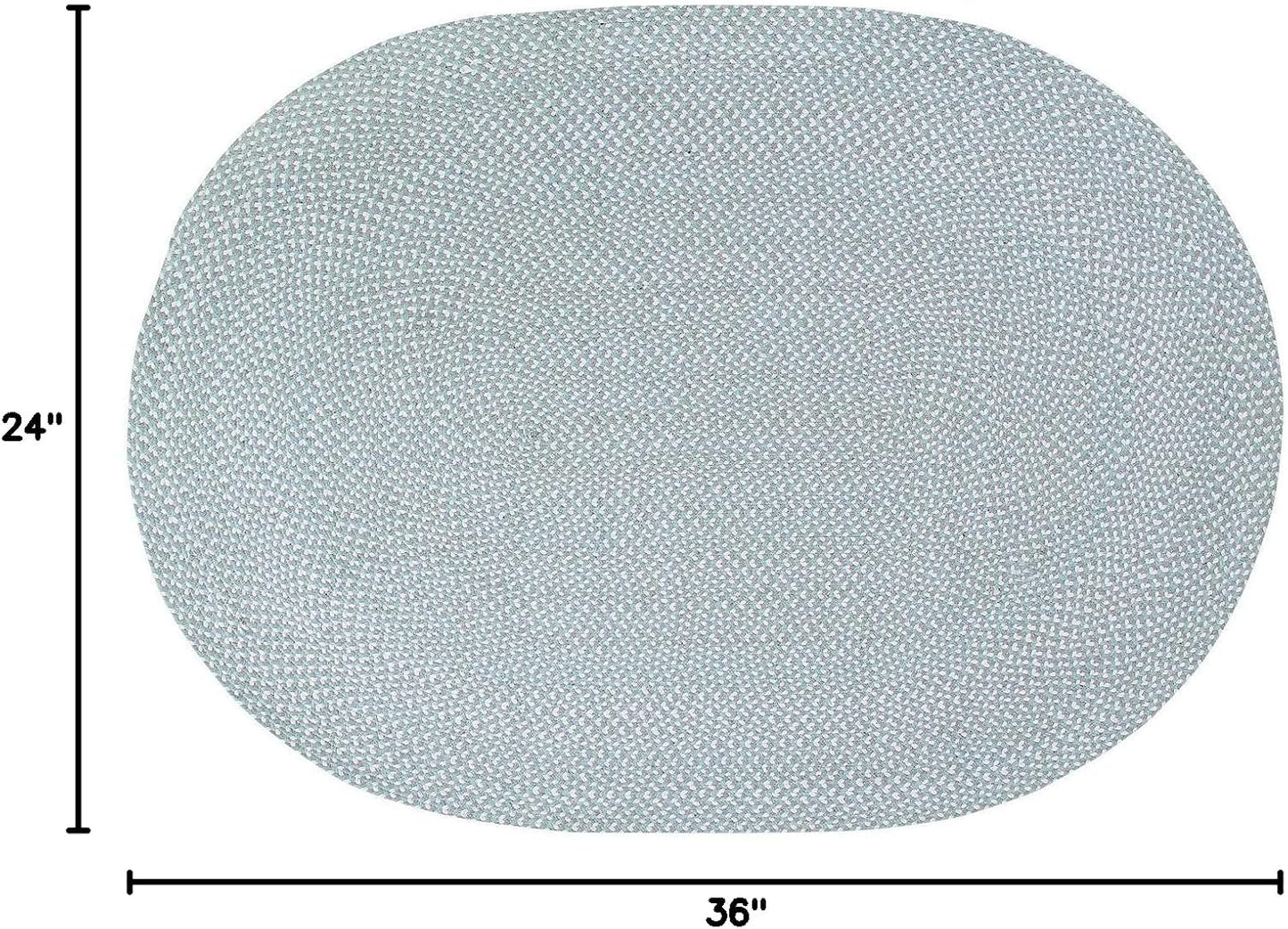 Alfombra trenzada algodón tricolor 2x3ft ovalada
