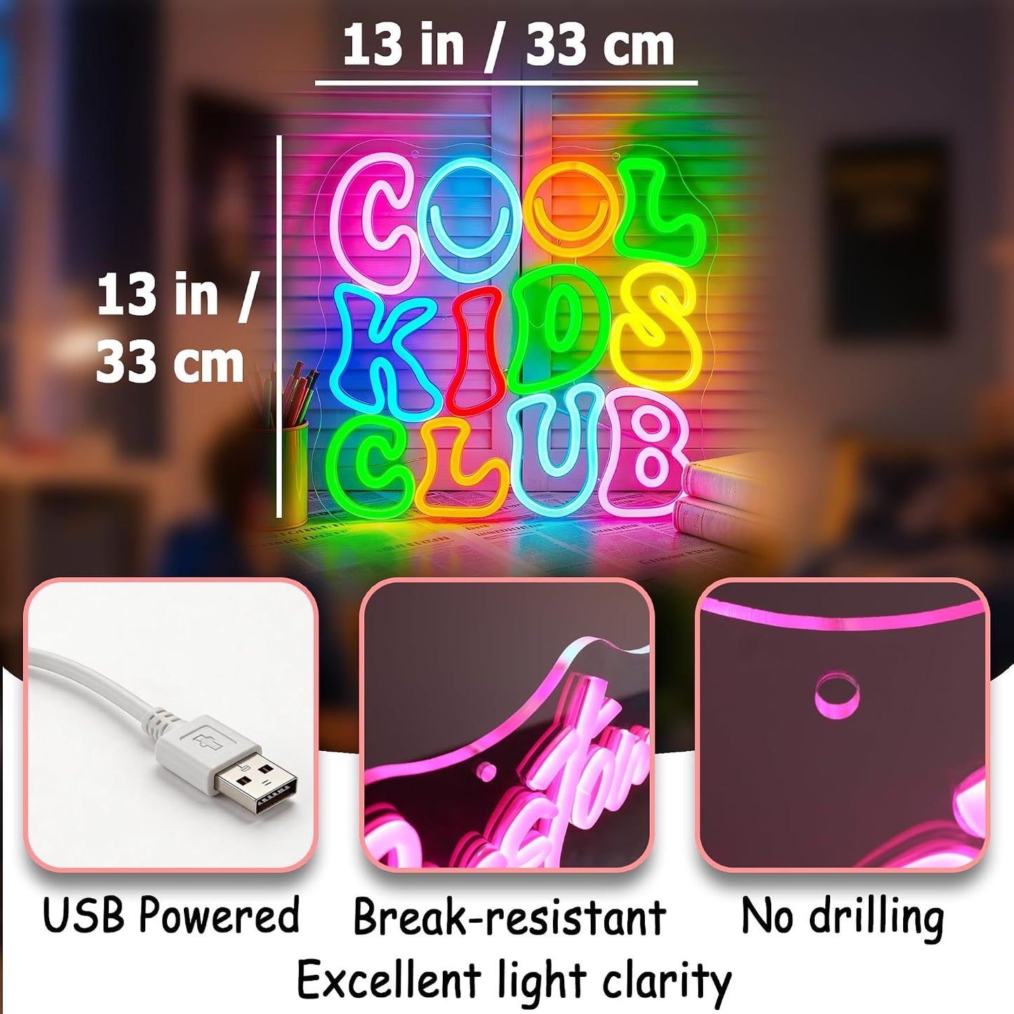 Señal neón LED USB para decorar habitación infantil