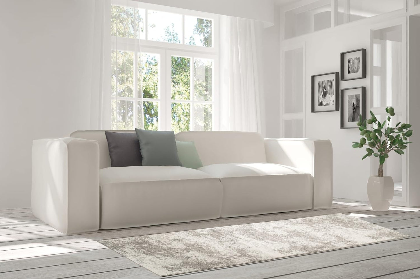 Alfombra antiderrap lavable 2.6x3ft gris