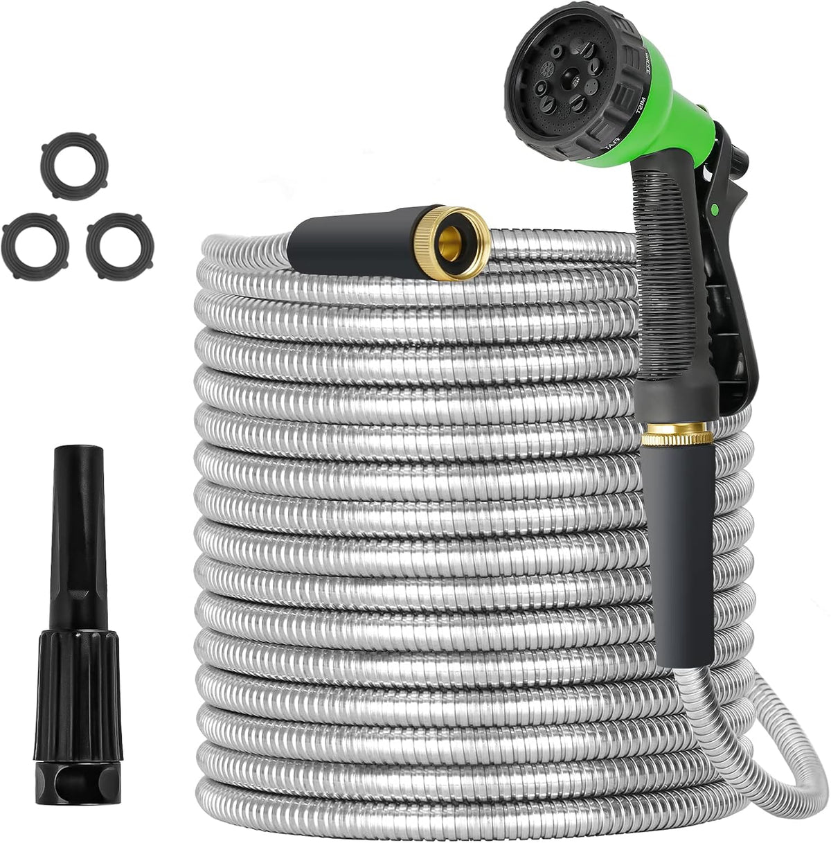 Manguera jardín acero inox 25ft resistente flexible