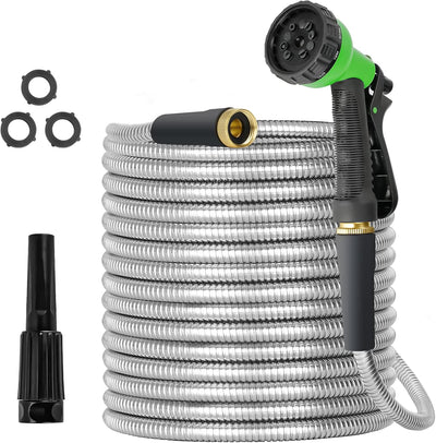 Manguera jardín acero inox 25ft resistente flexible