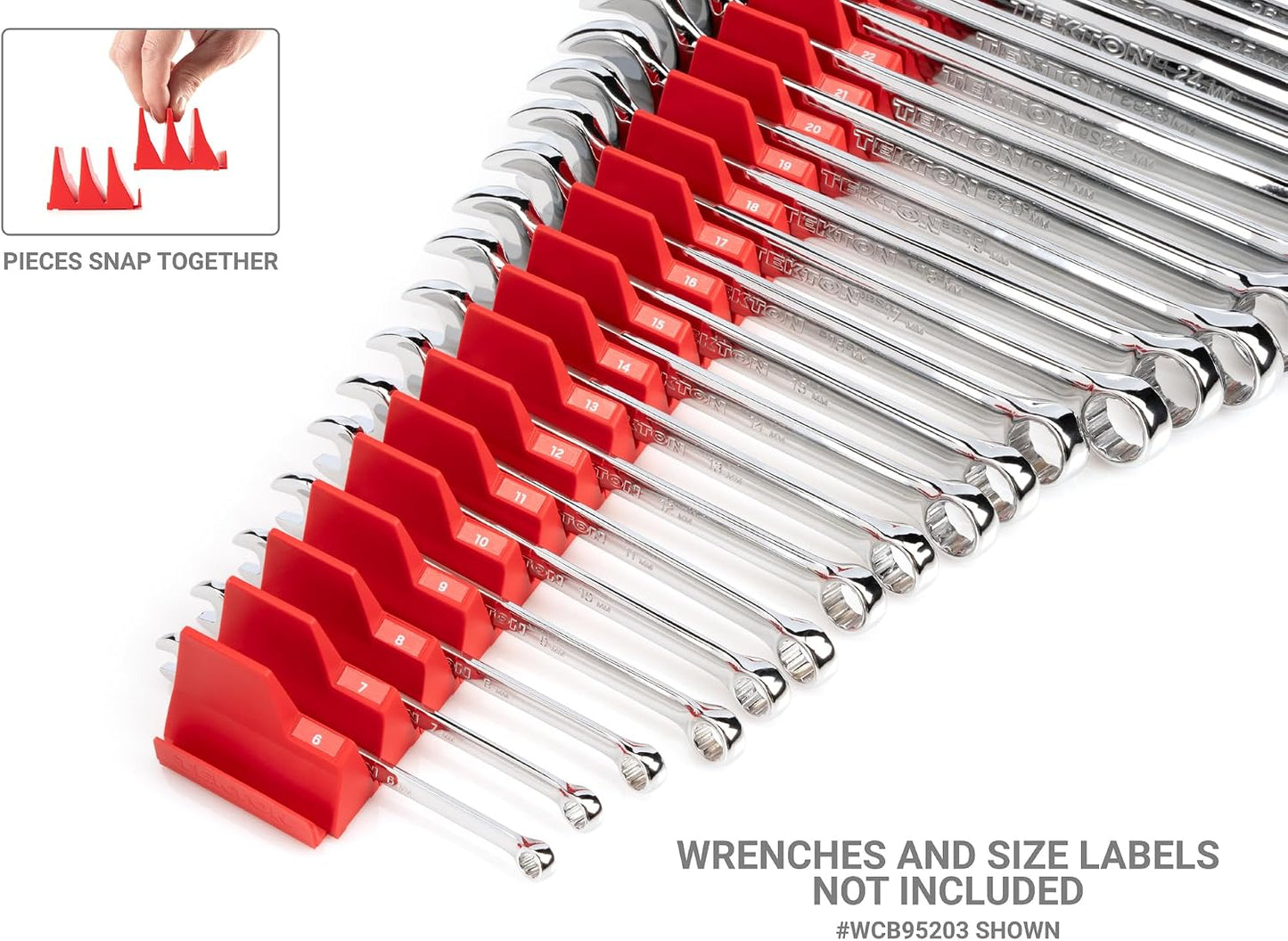 Set organiz. llaves modulares 15 herramientas rojo