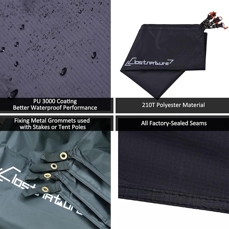 Huella tienda lona impermeable ultraligera camping playa