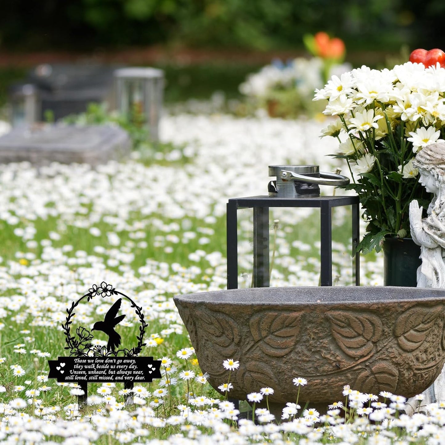 Estacas conmemorativas para tumba de colibrí jardín