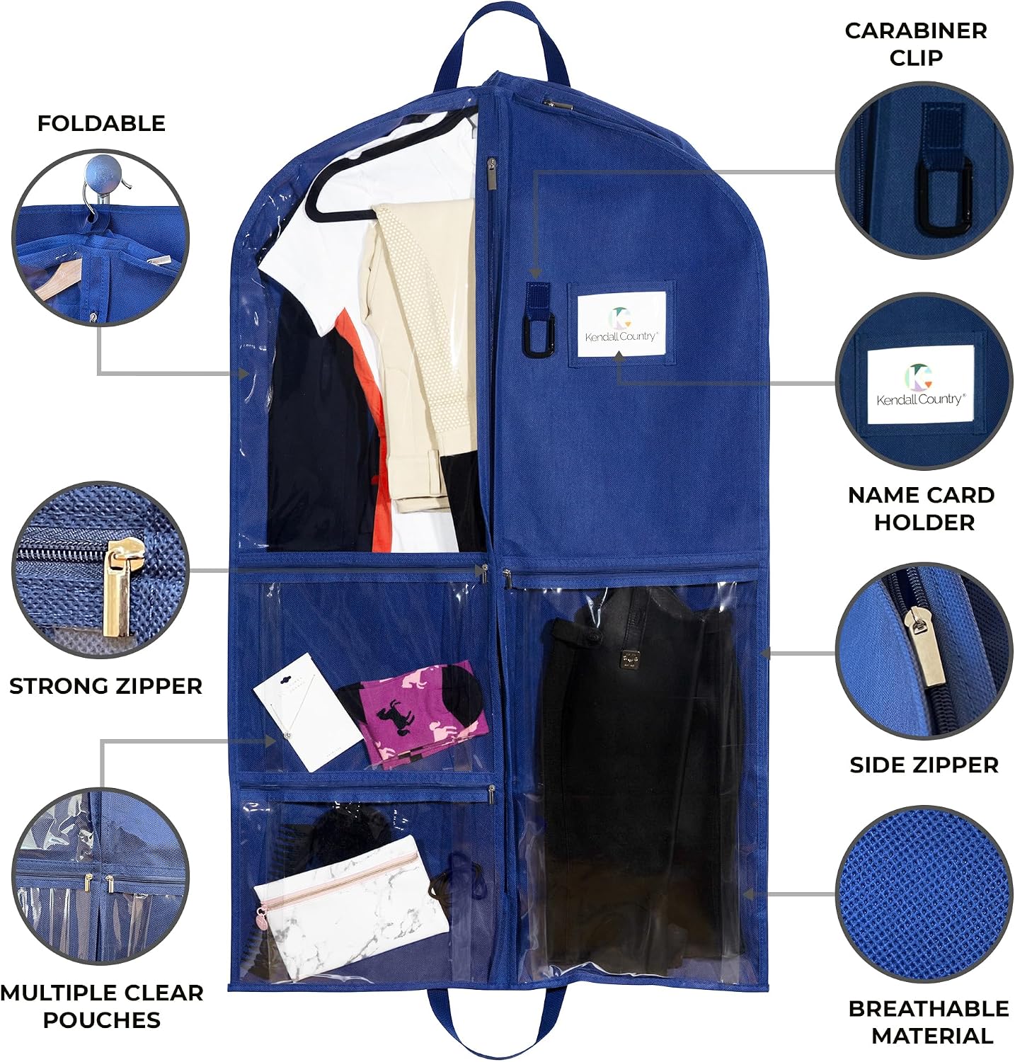 Bolsa colgante 40" impermeable con 5 bolsillos trajes baile