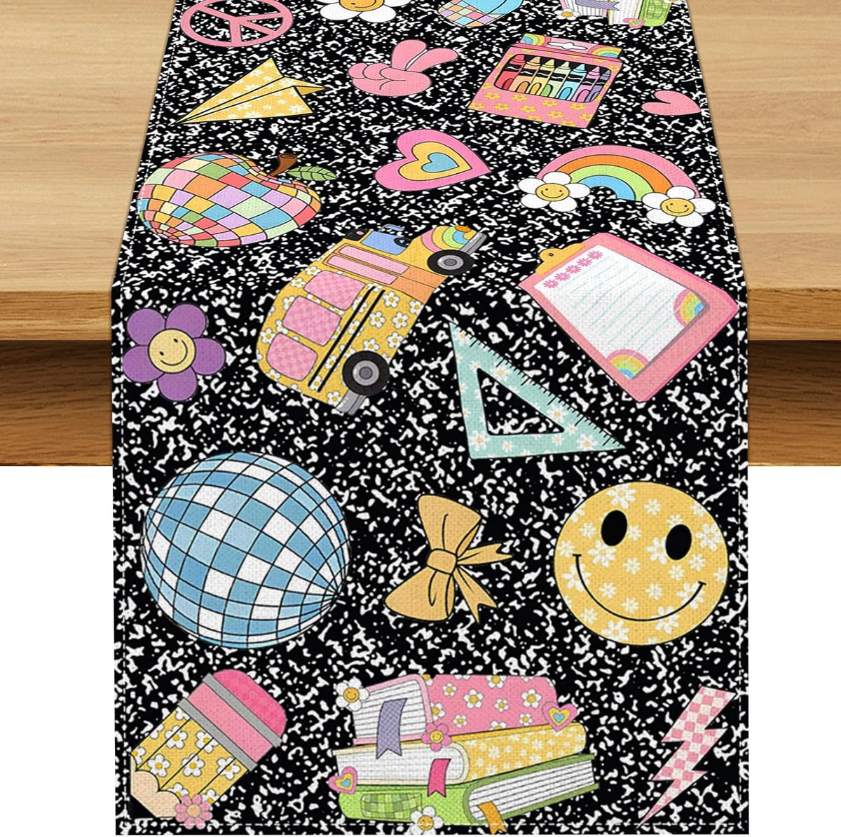Camino de mesa para fiesta de regreso a clases y semana del profesor 13x90
