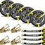 4 Correas Amarre Auto 2x96" 3300lb Ajustables