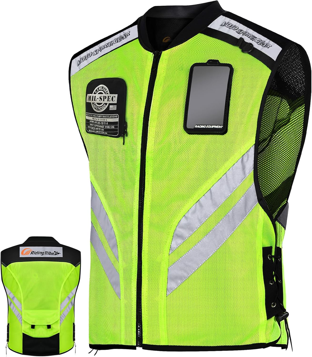 Chaleco motociclista reflectante con bolsillos