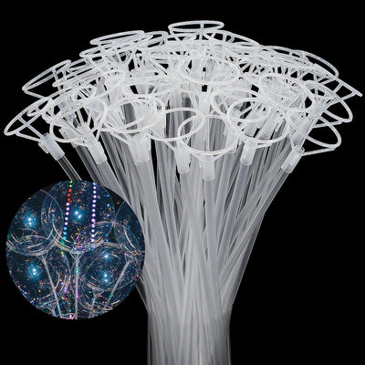 50 Soportes Transparentes para Globos y Cumpleaños