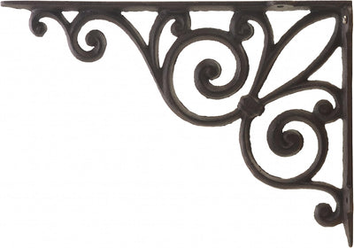 Soporte pared hierro fundido ornado marrón 11.375