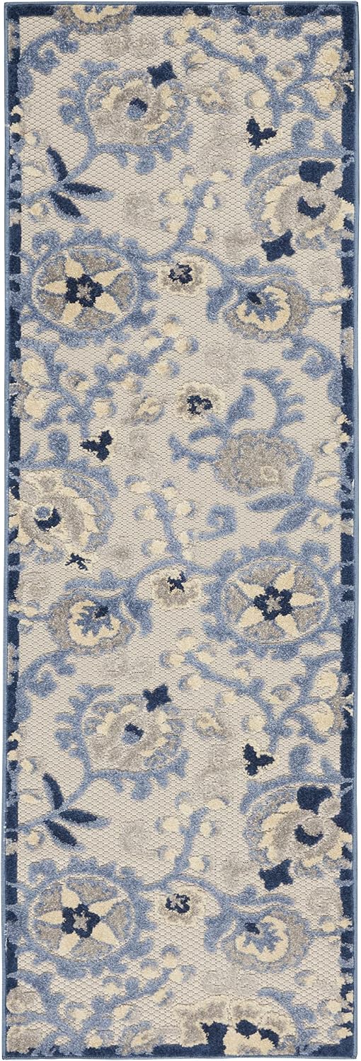 Tapete 2x8ft azul/gris para interiores fácil de limpiar
