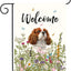Bandera jardín floral perro Cavalier King Charles