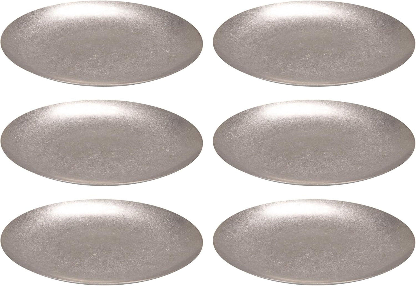 Set 6 Placas Redondas Acero Inox Plateado