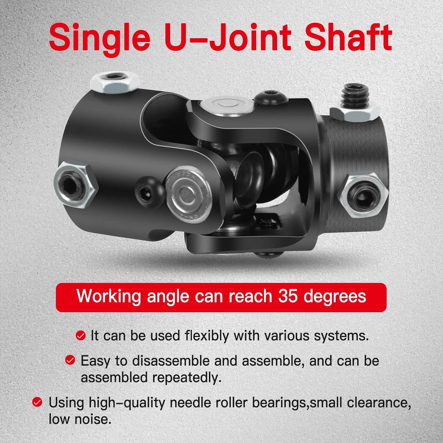 Juntas dirección negras 1x3/4 DD U-Joint 3.268"