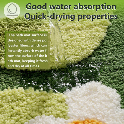Tapete baño musgo verde 32x20pulg antideslizante lavable