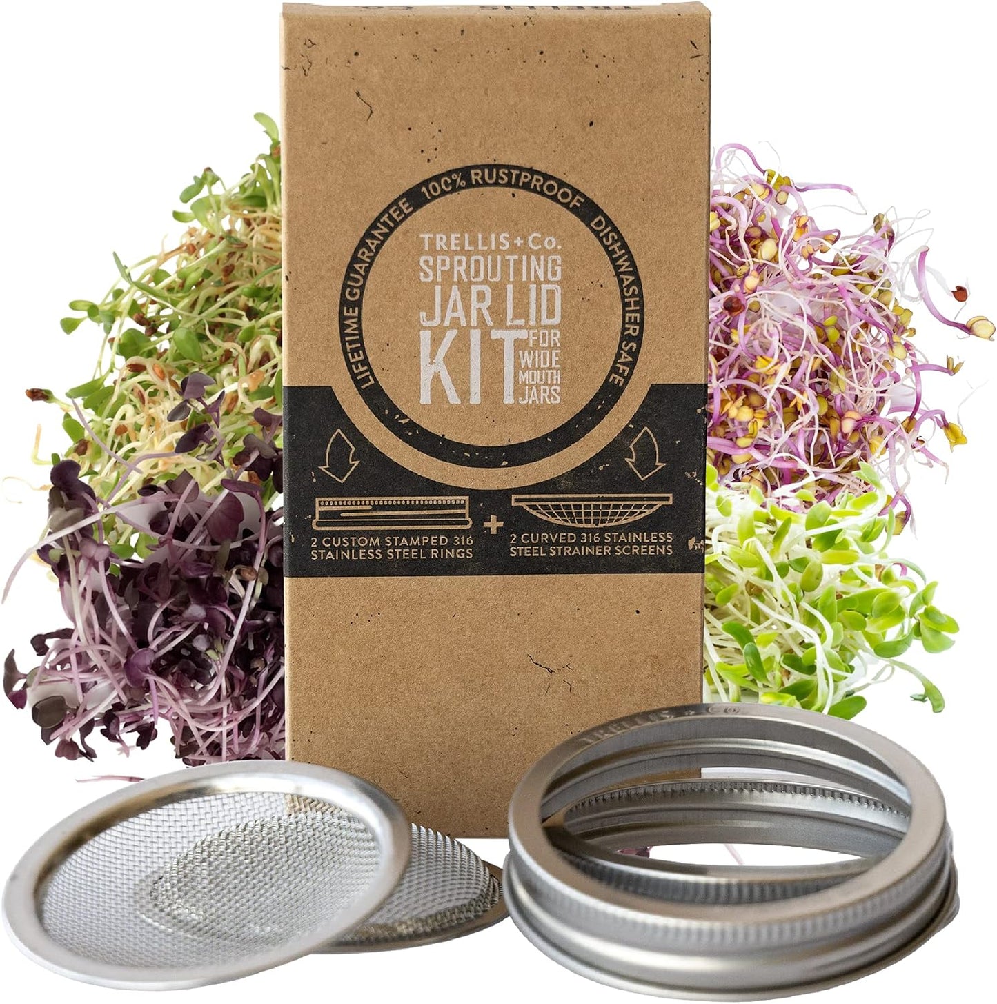 Kit germinación acero inox 316 malla curvada 2 pzas