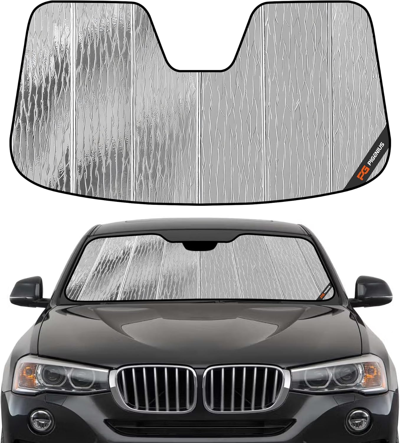 Parasol parabrisas BMW X4 F26 15-18 plateado/negro