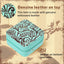 Caja joyero cuero genuino relieve turquesa marrón