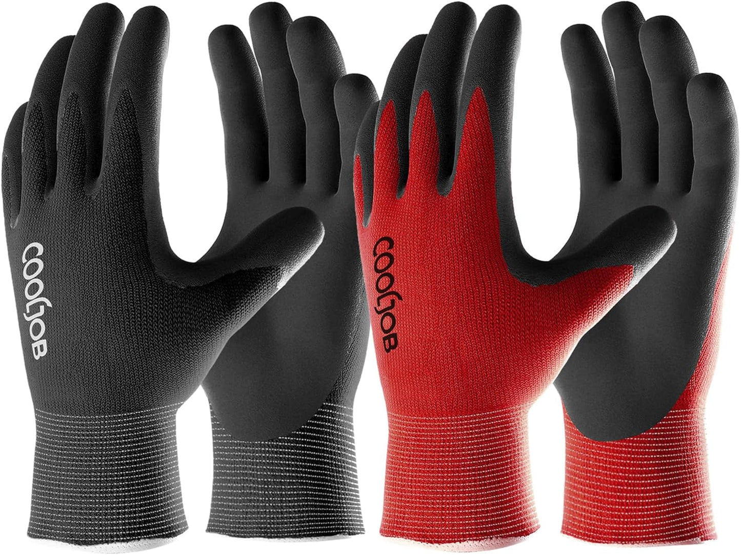 Guantes jardinería 2 pares goma transpirables talla grande negro