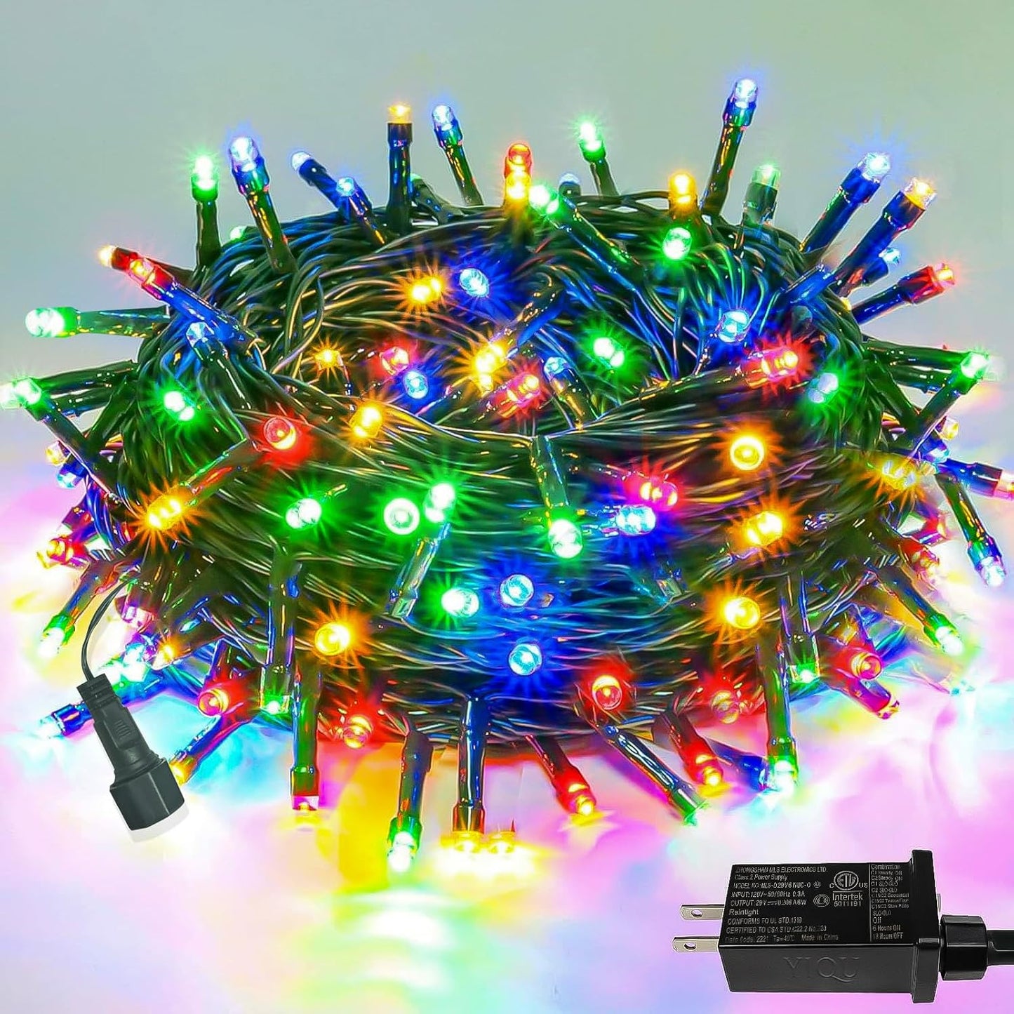 200 Luces LED Navidad Multicolor 75.8ft Exteriores e Interiores