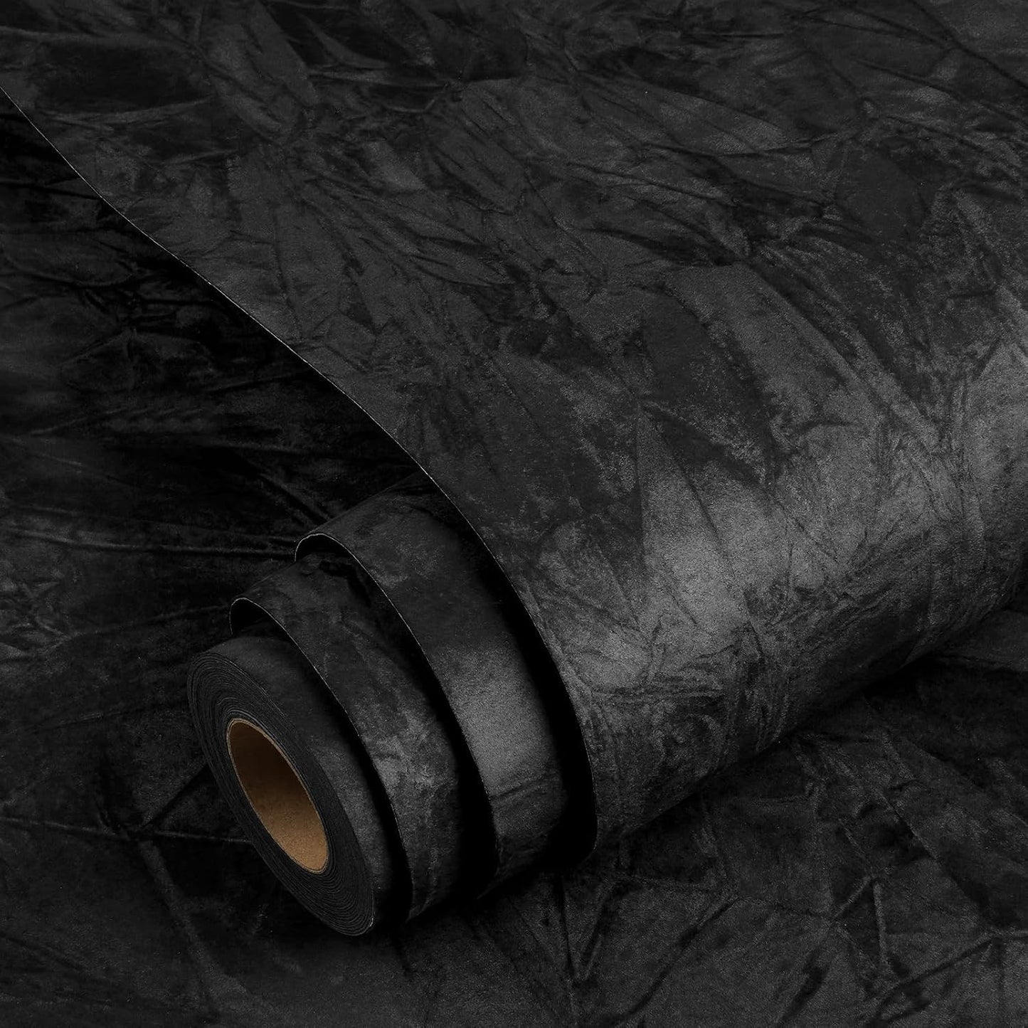 Papel tapiz terciopelo negro 30x200pulg autoadhesivo