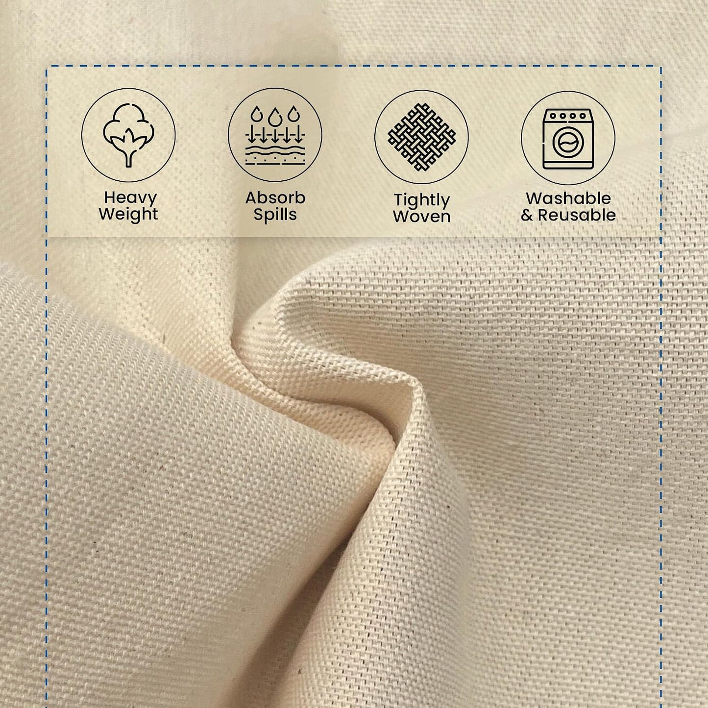 Paño lona algodón sin costuras absorbente 8oz