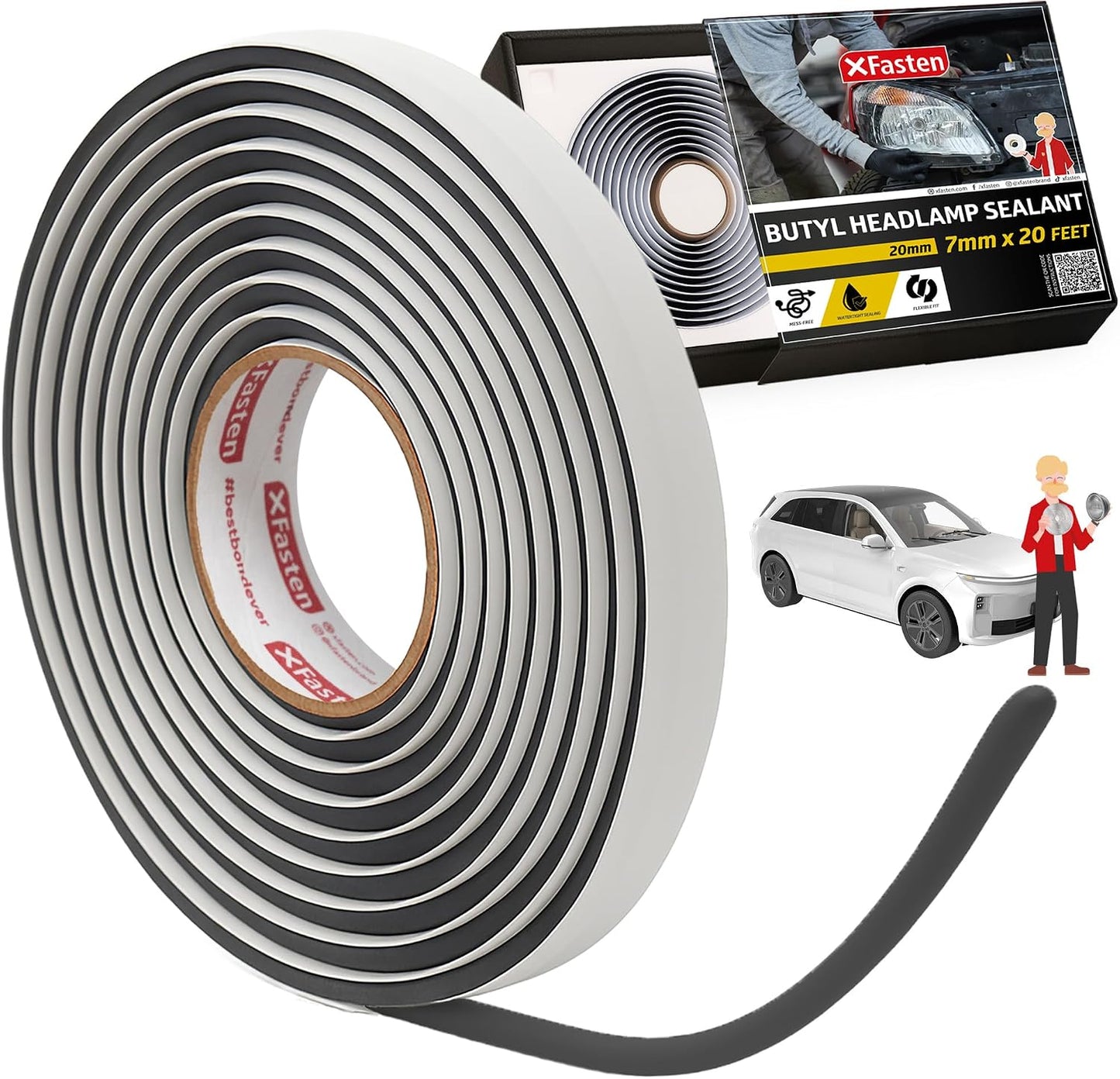 Cinta adhesiva butilo para faro 7mm x 6.1m