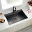 Fregadero cocina negro 33x22" acero inox 304 con estación