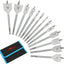 Set 13 Brocas Pala SAE 1/4 a 1-1/2pulg Carpintería con Bolsa