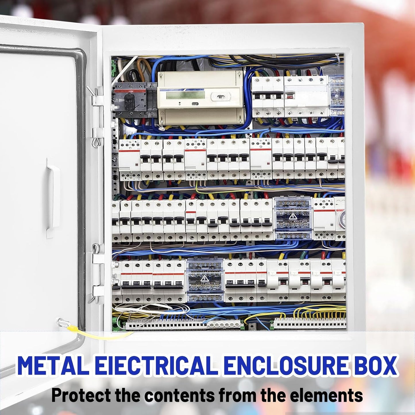 Caja eléctrica NEMA 4X acero 20x16x6pulg con cerradura
