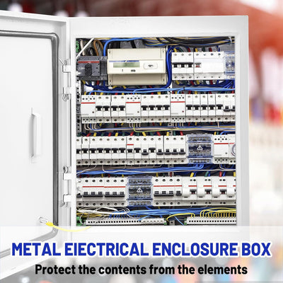 Caja eléctrica NEMA 4X acero 20x16x6pulg con cerradura