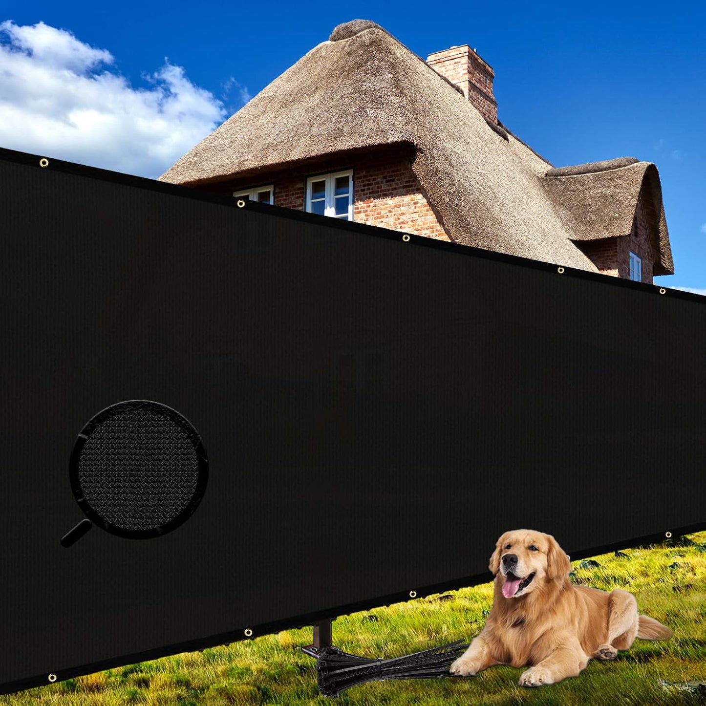 Rejilla privacidad valla 8x50ft red 170gsm negro