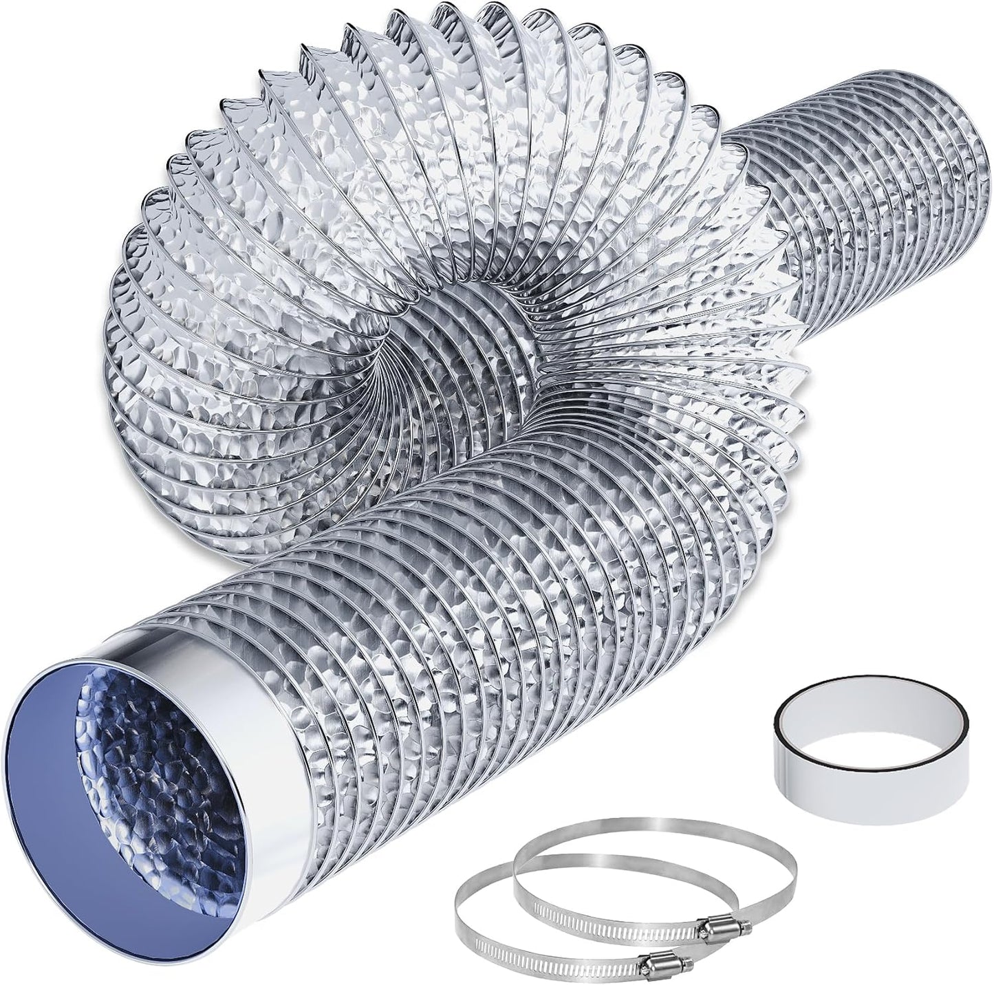 Manguera ventilación secadora 4pulg 10ft aluminio flexible