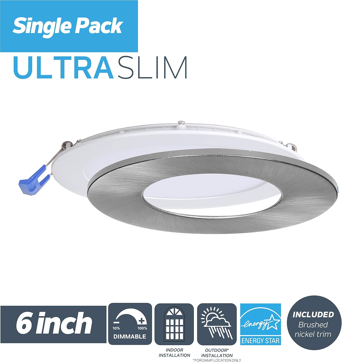 Luces LED empotrables 6pulg regulable 15W 1125lm blanco frío