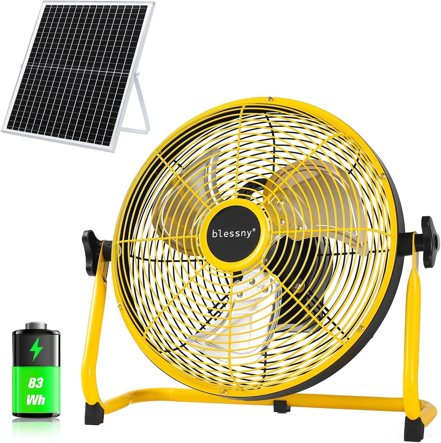 Ventilador solar recargable 12pulg para hogar y exteriores