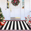 Alfombra puerta rayas blancas y negras 3x5ft algodón