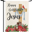 Bandera jardín feliz cumpleaños de Jesús cruz cristiana 12.5x18