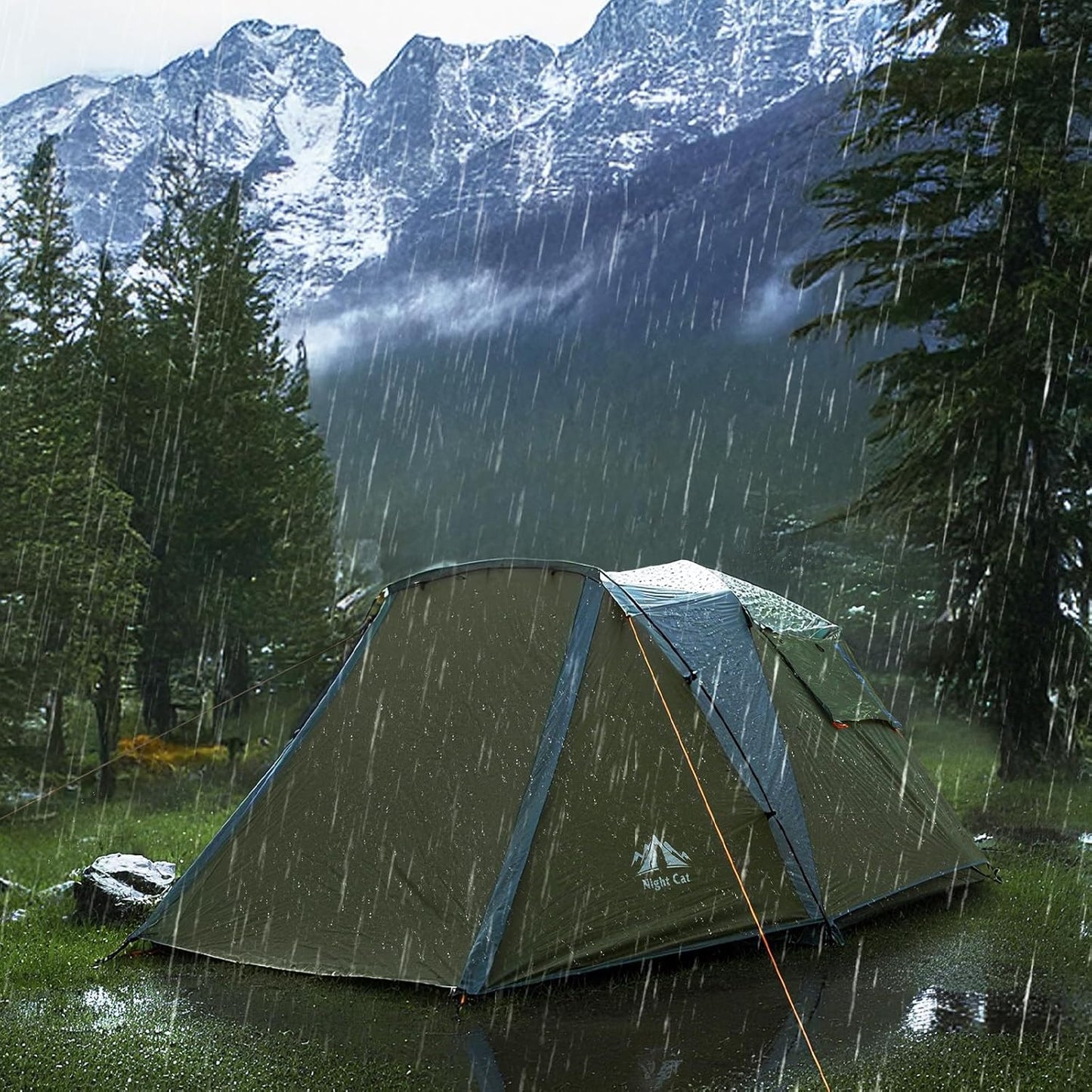 Tienda campaña cabaña 3 personas doble capa impermeable