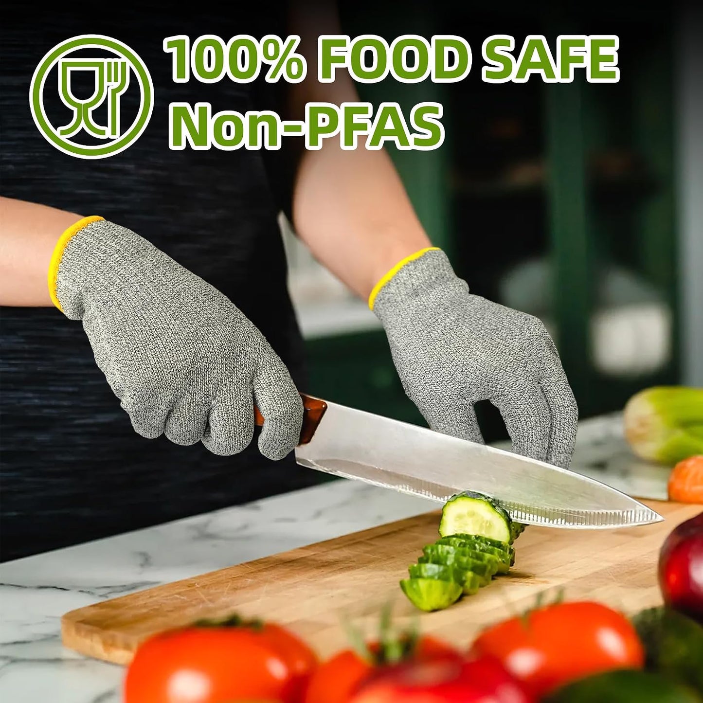 2 Pzas Guantes ANSI A7 Corte Alimenticio Chef Mandolina