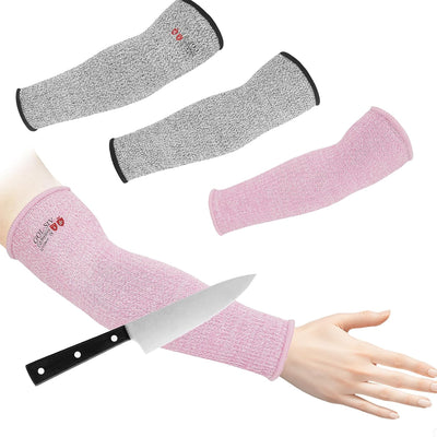 Protectores brazos piel fina manga resistente A5 gris rosa
