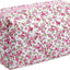 Bolsa maquillaje con cremallera flores portátil para mujer