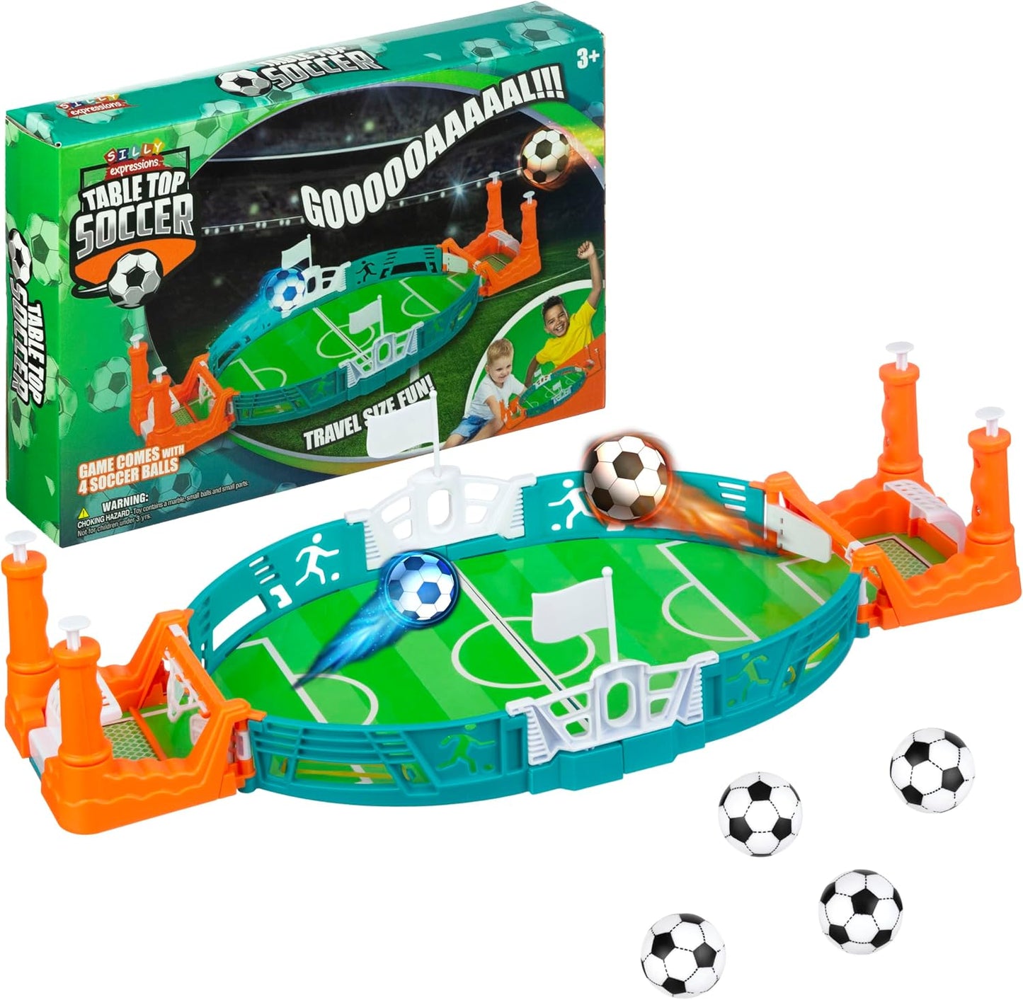 Juego fútbol mesa 4 pelotas portería entrenamiento