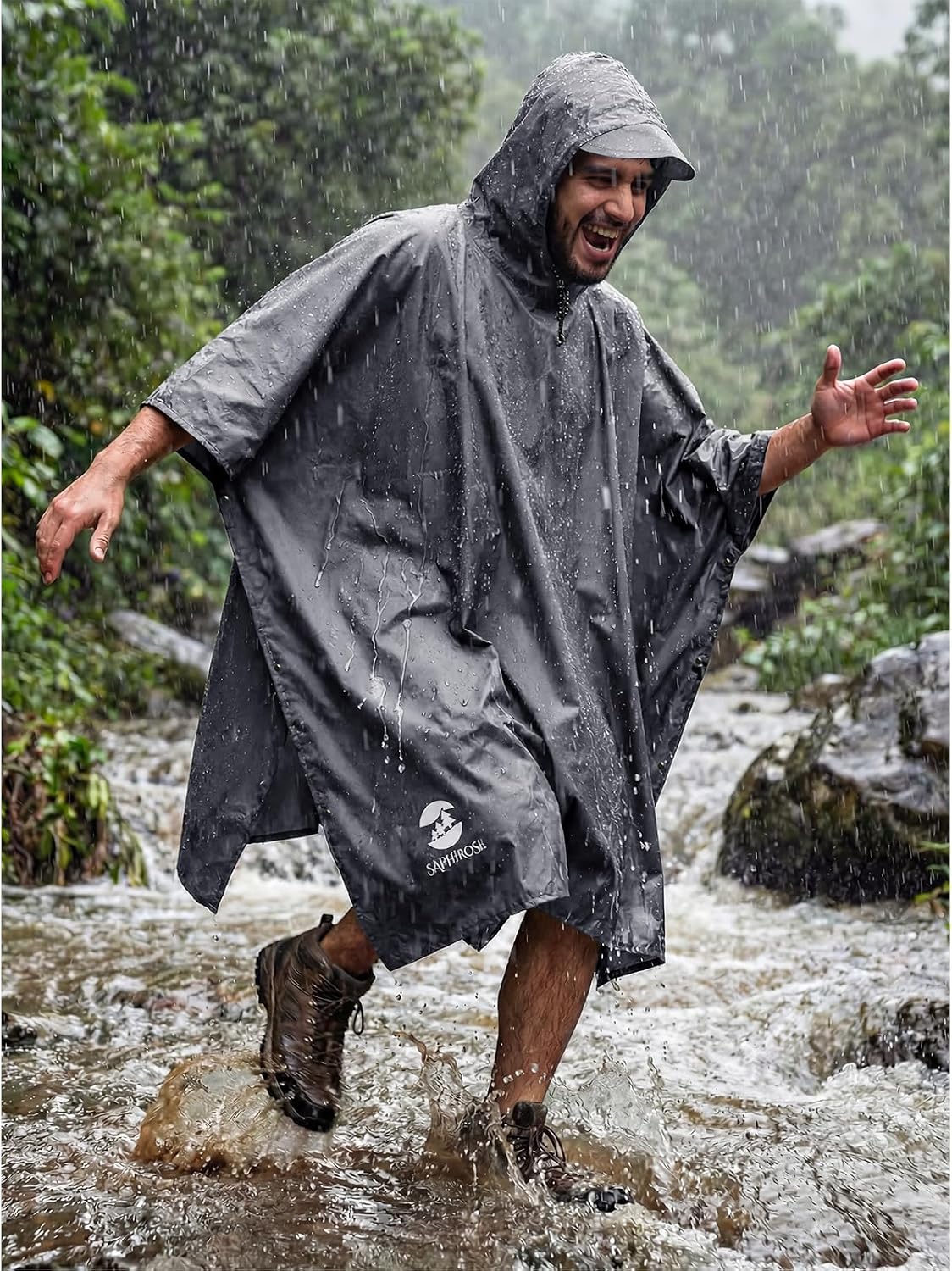 Poncho lluvia con capucha impermeable para adultos