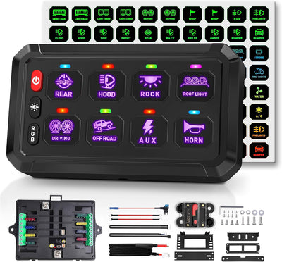 Panel 8 interruptores LED táctil para coche camión barco