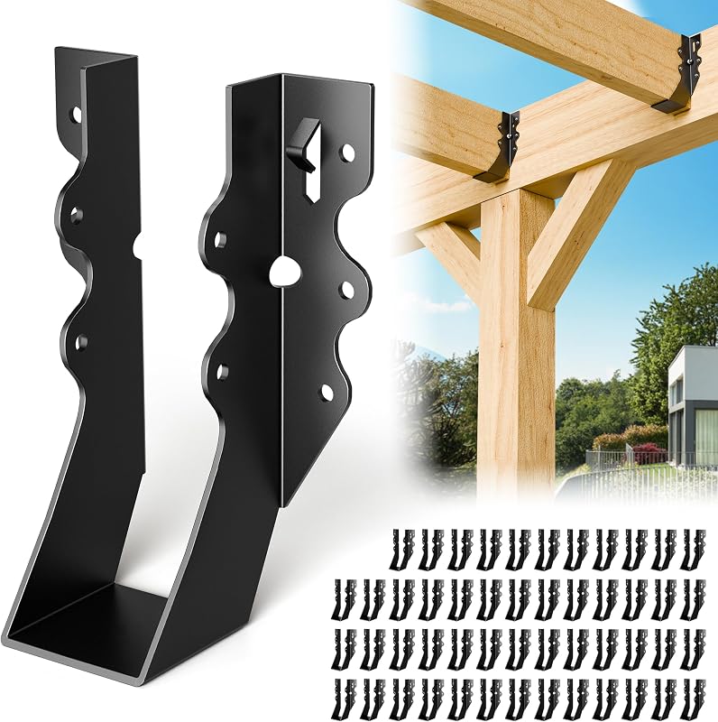25 Pzas Percha Vigueta Negra 2x6 para Tirantes Suelo Techo