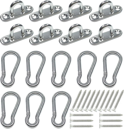8 Ganchos Acero Inox 304 1.8" para Luces Exteriores