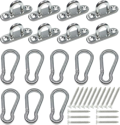 8 Ganchos Acero Inox 304 1.8" para Luces Exteriores