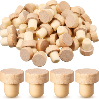 Tapones corcho reutilizables forma T 48 pzas madera y goma