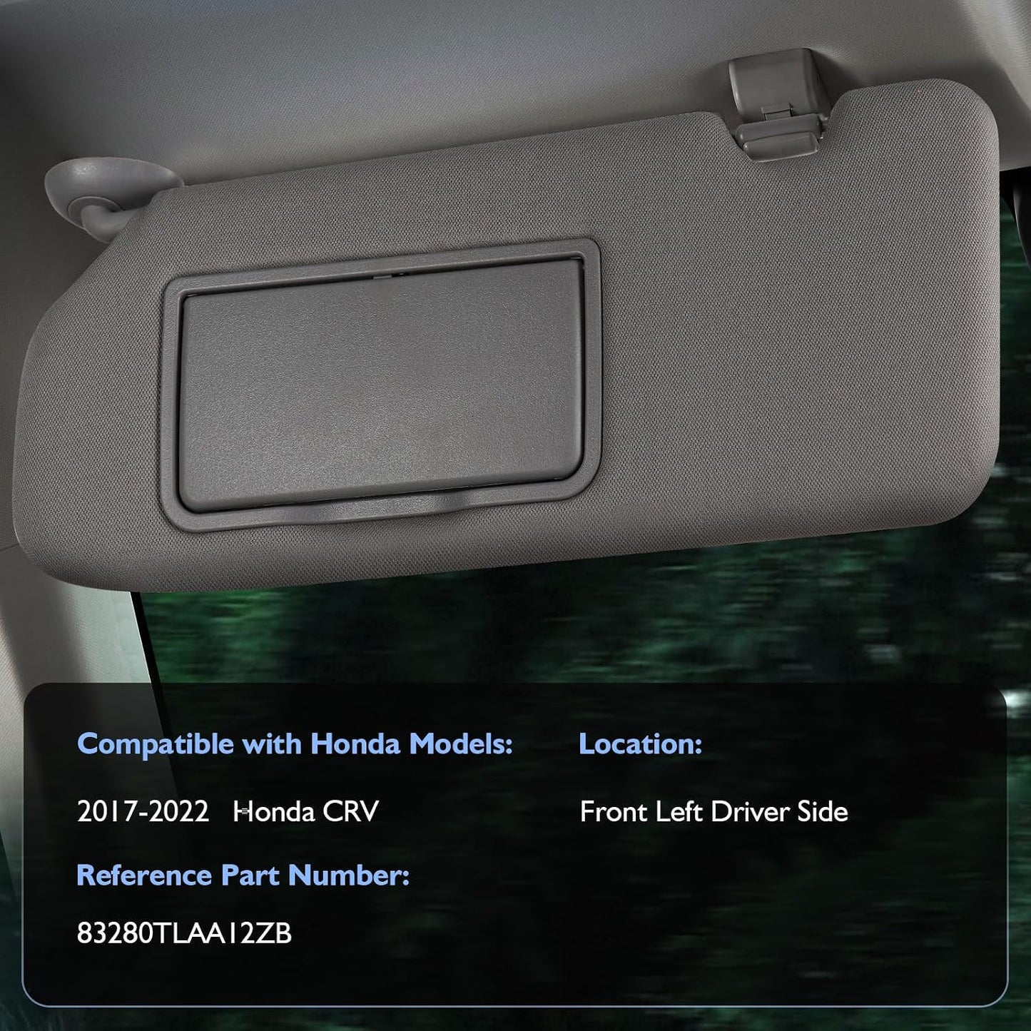 Visera solar conductor Honda CRV 17-22 espejo iluminado gris