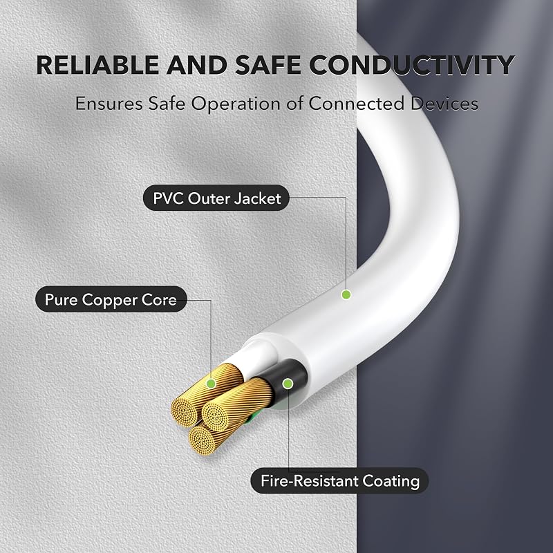 2 Cables Extensión 10ft para Exteriores 16/3 SJTW 3 Clavijas